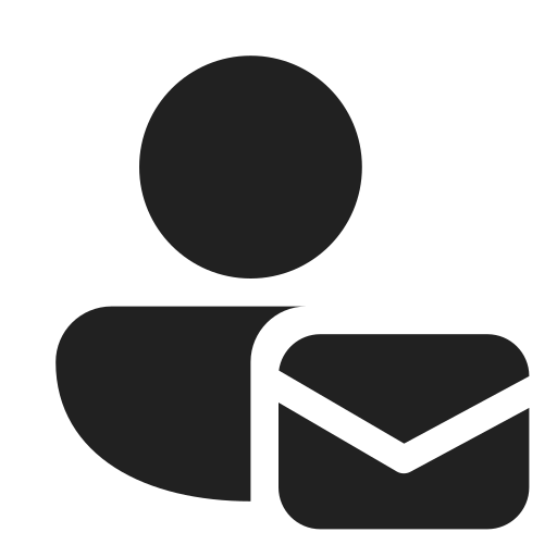 Ic, fluent, person, mail, filled icon