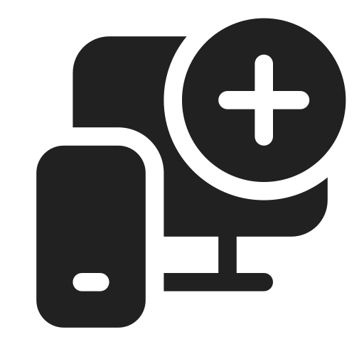 Ic, fluent, phone, desktop, add, filled icon