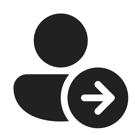 Ic, fluent, person, arrow, right, filled icon