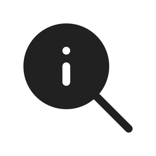 Ic, fluent, search, info, filled icon