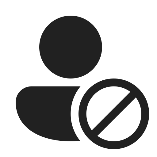 Ic, fluent, person, prohibited, filled icon