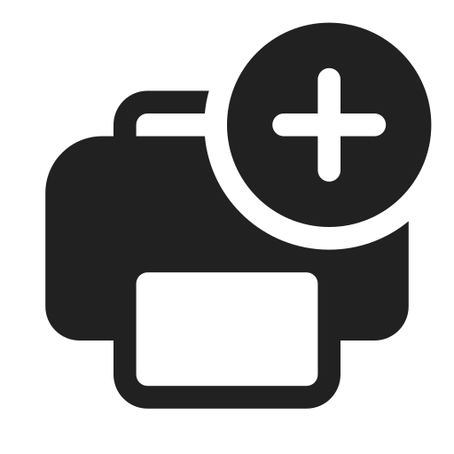 Ic, fluent, print, add, filled icon
