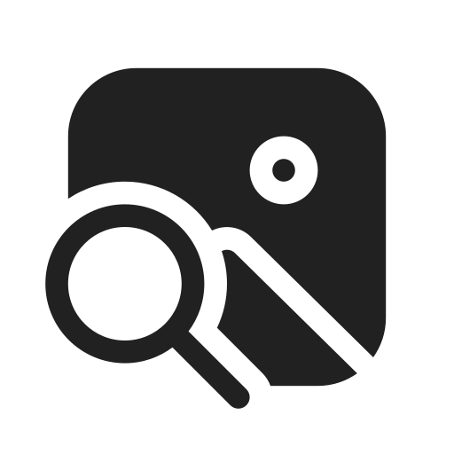 Ic, fluent, image, search, filled icon