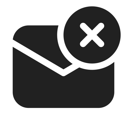 Ic, fluent, mail, dismiss, filled icon
