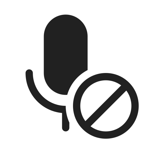 Ic, fluent, mic, prohibited, filled icon
