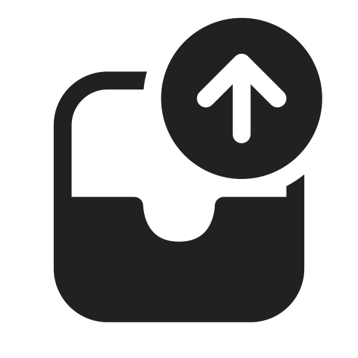 Ic, fluent, mail, inbox, arrow, up, filled icon