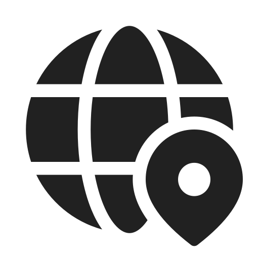 Ic, fluent, globe, location, filled icon