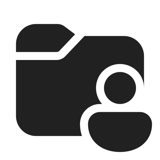 Ic, fluent, folder, person, filled icon