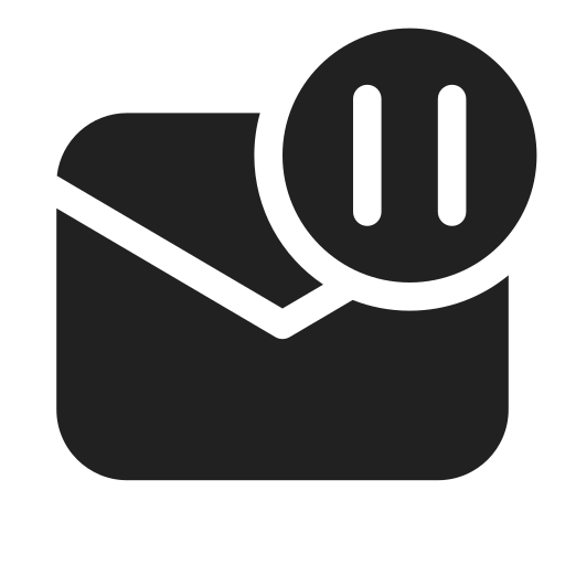 Ic, fluent, mail, pause, filled icon