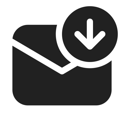 Ic, fluent, mail, arrow, down, filled icon