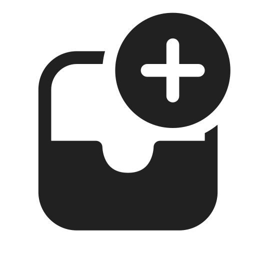 Ic, fluent, mail, inbox, add, filled icon