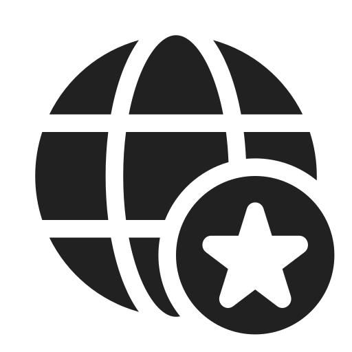 Ic, fluent, globe, star, filled icon