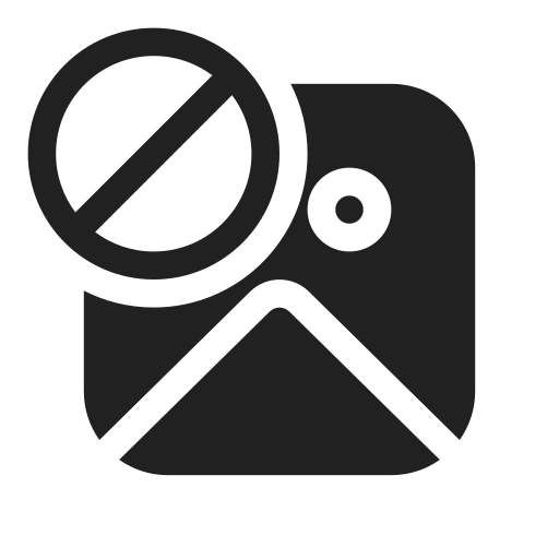 Ic, fluent, image, prohibited, filled icon