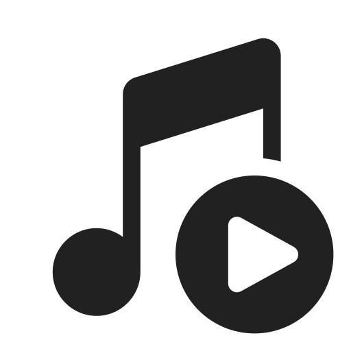 Ic, fluent, music, note, play, filled icon