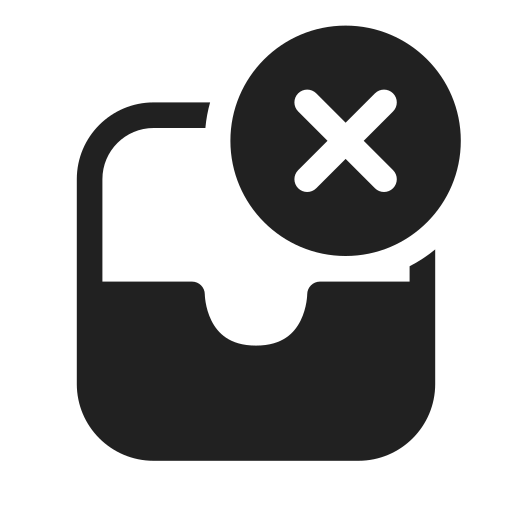 Ic, fluent, mail, inbox, dismiss, filled icon