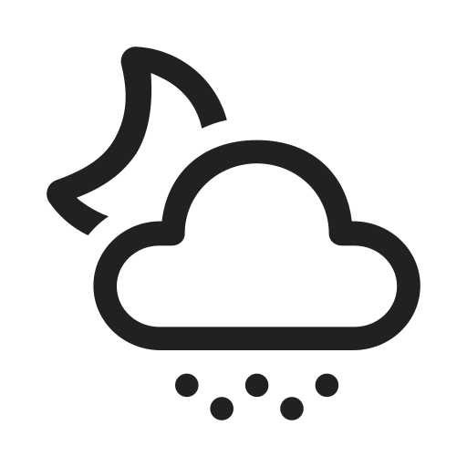 Ic, fluent, weather, snow, shower, night, regular icon
