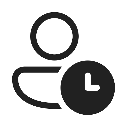 Ic, fluent, person, clock, regular icon