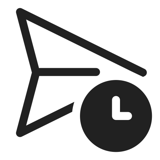 Ic, fluent, send, clock, regular icon