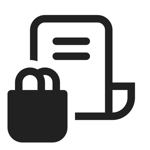 Ic, fluent, receipt, bag, regular icon