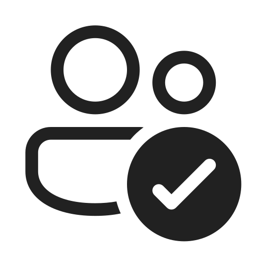 Ic, fluent, people, checkmark, regular icon