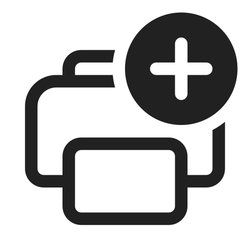 Ic, fluent, print, add, regular icon