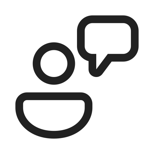 Ic, fluent, person, feedback, regular icon