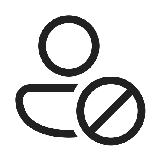 Ic, fluent, person, prohibited, regular icon