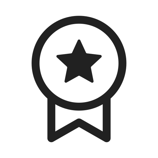Ic, fluent, ribbon, star, regular icon