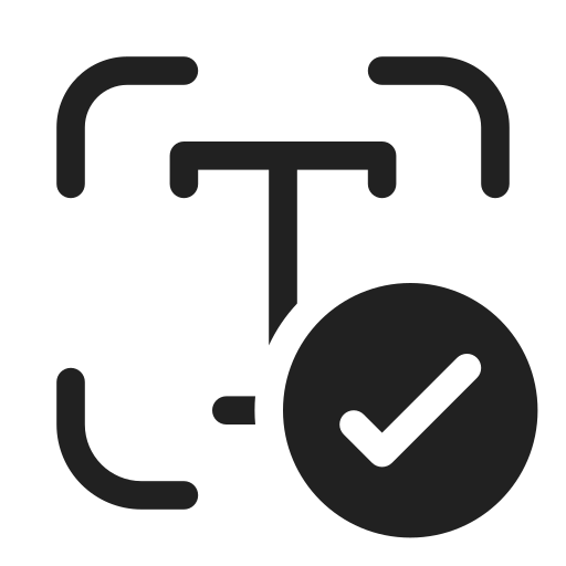 Ic, fluent, scan, type, checkmark, regular icon