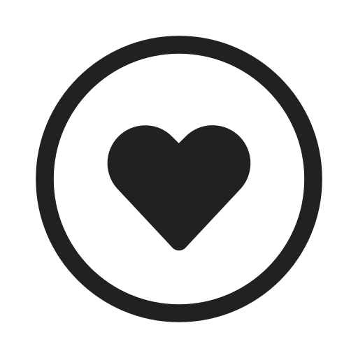 Ic, fluent, heart, circle, regular icon