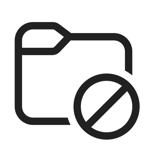 Ic, fluent, folder, prohibited, regular icon