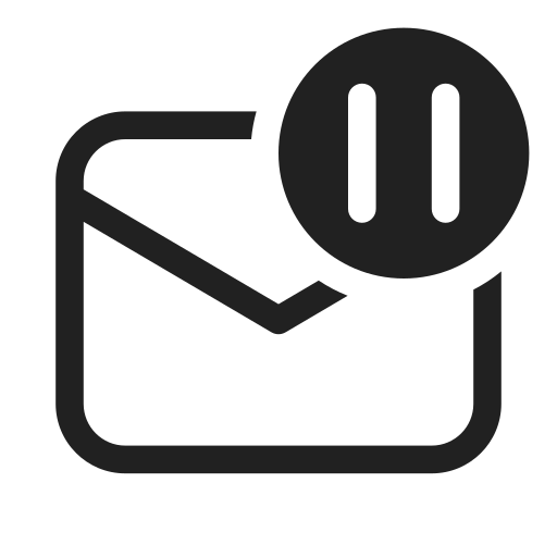 Ic, fluent, mail, pause, regular icon