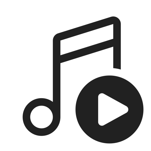 Ic, fluent, music, note, 2, play, regular icon