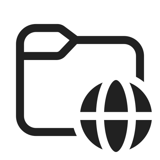 Ic, fluent, folder, globe, regular icon