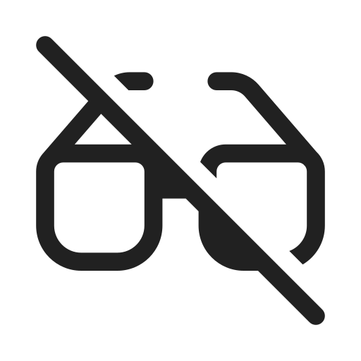 Ic, fluent, glasses, off, regular icon