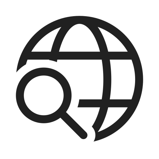 Ic, fluent, globe, search, regular icon