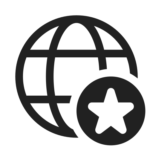 Ic, fluent, globe, star, regular icon