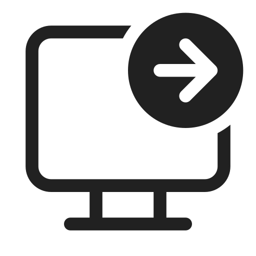 Ic, fluent, desktop, arrow, right, regular icon