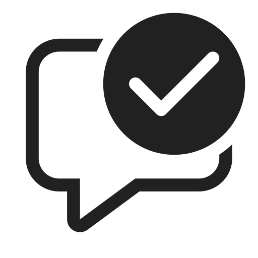 Ic, fluent, comment, checkmark, regular icon