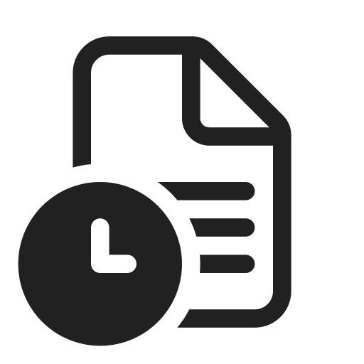 Ic, fluent, document, text, clock, regular icon