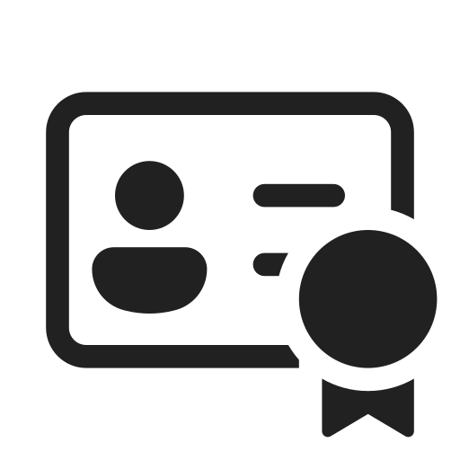Ic, fluent, contact, card, ribbon, regular icon
