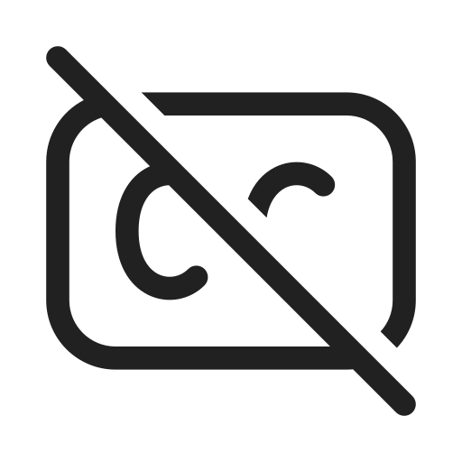 Ic, fluent, closed, caption, off, regular icon
