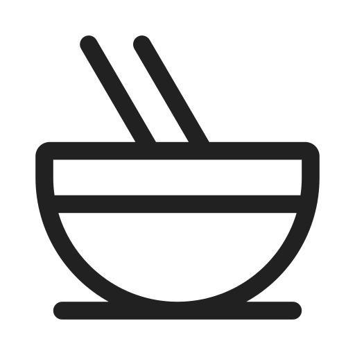 Ic, fluent, bowl, chopsticks, regular icon