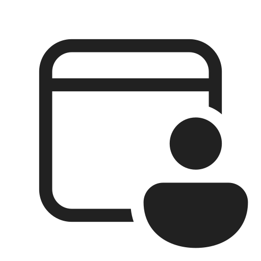 Ic, fluent, calendar, person, regular icon