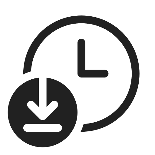 Ic, fluent, clock, arrow, download, regular icon