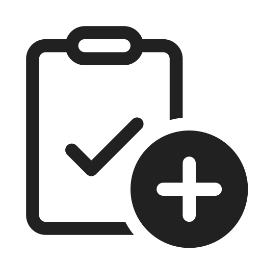 Ic, fluent, clipboard, task, add, regular icon