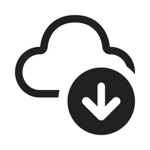 Ic, fluent, cloud, arrow, down, regular icon