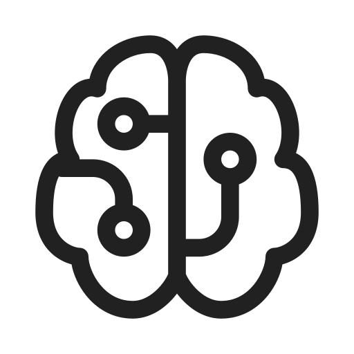 Ic, fluent, brain, circuit, regular icon