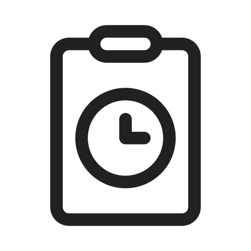 Ic, fluent, clipboard, clock, regular icon