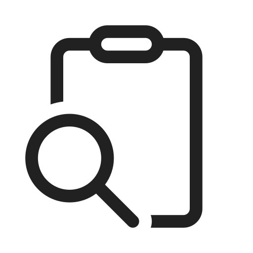 Ic, fluent, clipboard, search, regular icon